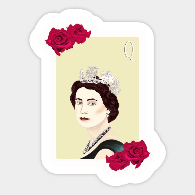 Queen Elizabeth ii Sticker by minniemorrisart